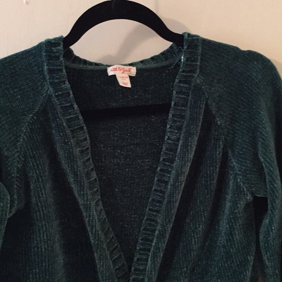 Green velour sweater - Picture 2 of 2